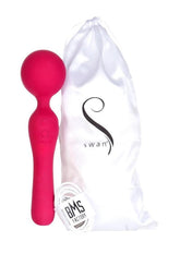 Swan The Swan Sceptre Rechargeable Silicone Dual End Wand Massager - Magenta/Red